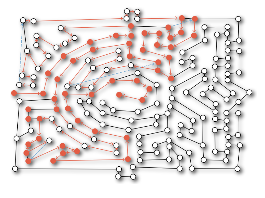 Spanning tree on a lattice with highlighted path